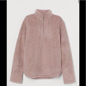Dusty Pink Faux Shearling Sweater